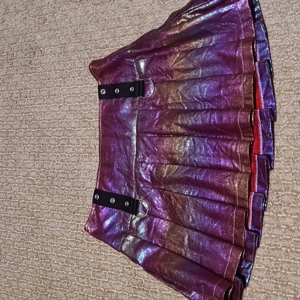 Current Mood rainbow incandescent mini skirt